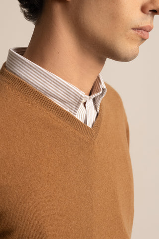Vicuña V-Neck Sweater | Natural