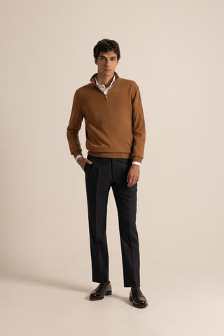 Vicuña Half Zip Funnel Sweater | Natural