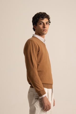 Vicuña V-Neck Sweater | Natural