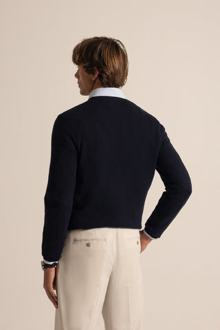 Vicuña Crew Neck Sweater | Navy Blue