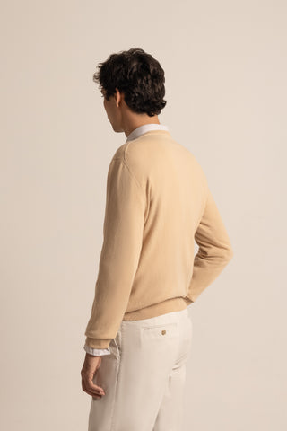 Vicuña V-Neck Sweater | Champagne