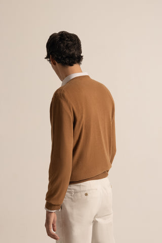 Vicuña V-Neck Sweater | Natural
