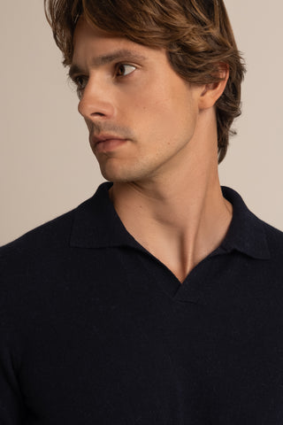Vicuña Fine Polo Short Sleeve | Navy Blue