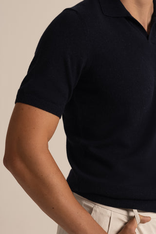 Vicuña Fine Polo Short Sleeve | Navy Blue