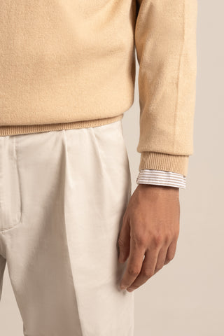 Vicuña V-Neck Sweater | Champagne