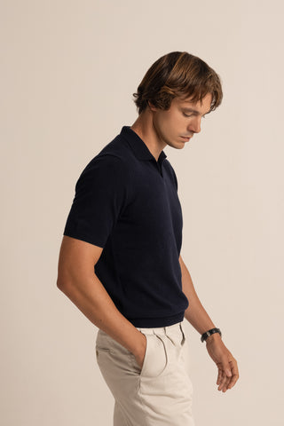Vicuña Fine Polo Short Sleeve | Navy Blue