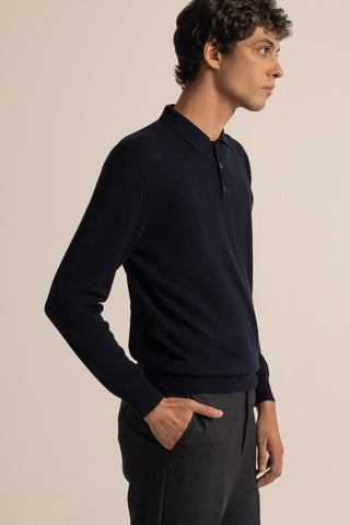 Vicuña Polo Long Sleeve | Navy Blue